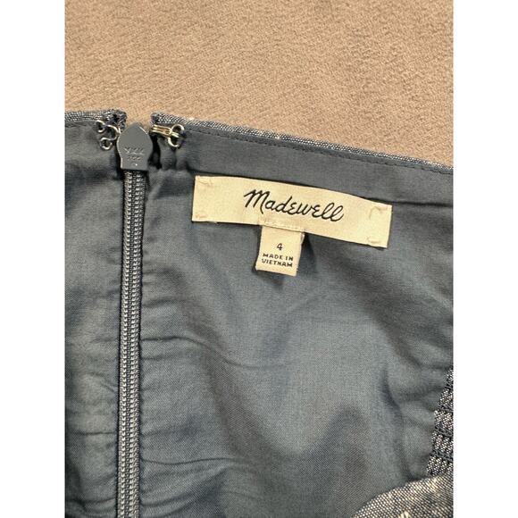 Madewell Chambray Tie-Front Cutout Cami Dress Women’s Size 4 Mini Smocked Blue - Picture 3 of 16